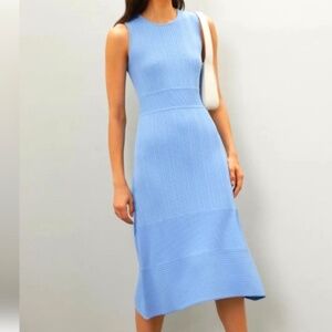 Jason Wu Collective Cornflower Blue Pointelle Knit Midi Dress  S